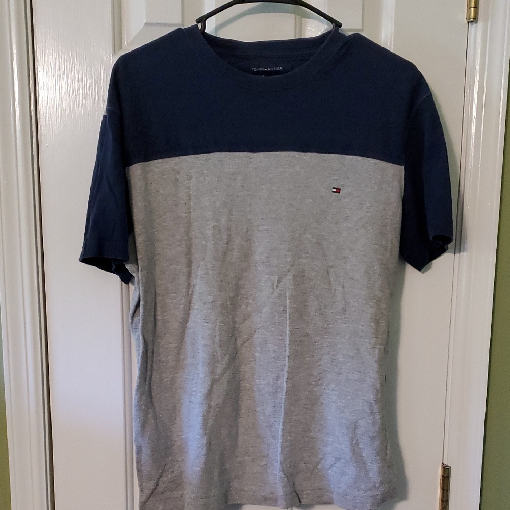 Tommy Hilfiger Navy and Gray Men's Shirt